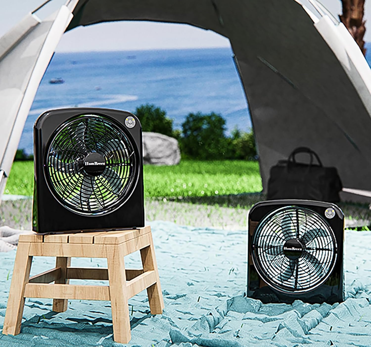 Table Fan, Desk Fan Air Circulating with 2 Cooling Speeds, Battery Operated Fan for Travel, USB Powered Fan Use for Camping, 10-Inch Portable Fan, Black