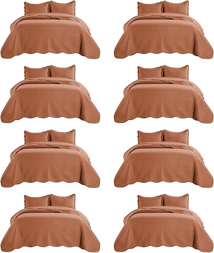 Vista 22 de IR Imperial Rooms Juego de ropa de cama Twin Quilt (68" x 86") – Paquete a granel de 10 al por mayor para hoteles, dormitorios de invitados y Beige