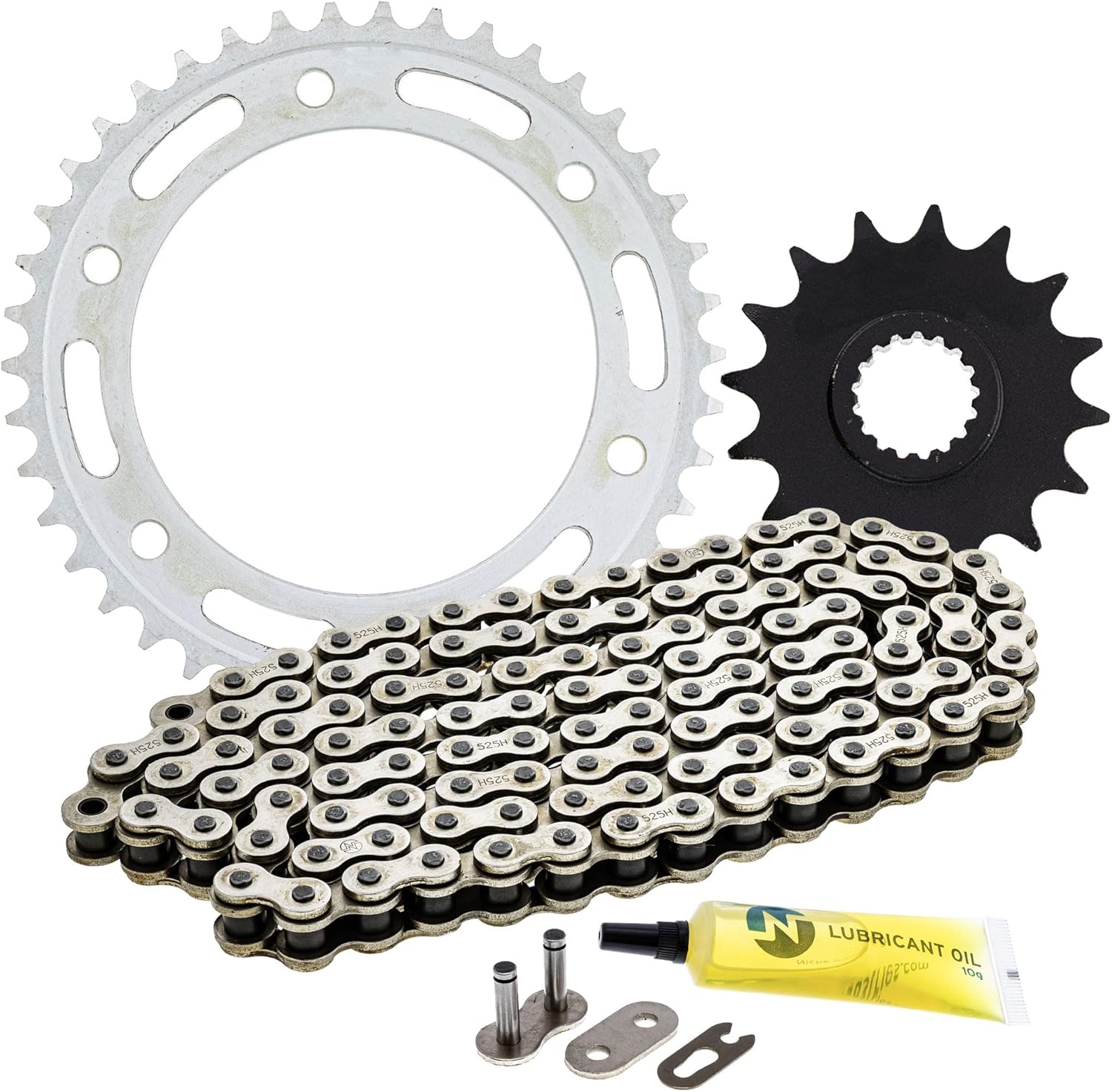 NICHE Drive Sprocket Chain Combo for BMW F800GS Trophy Triple Black Front 16 Rear 42 Tooth 525HZ Standard 116 Links
