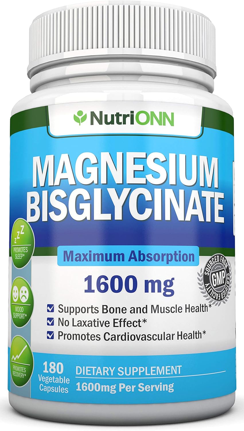 Magnesium Bisglycinate 1600 mg 180 Vegan Capsules Maximum