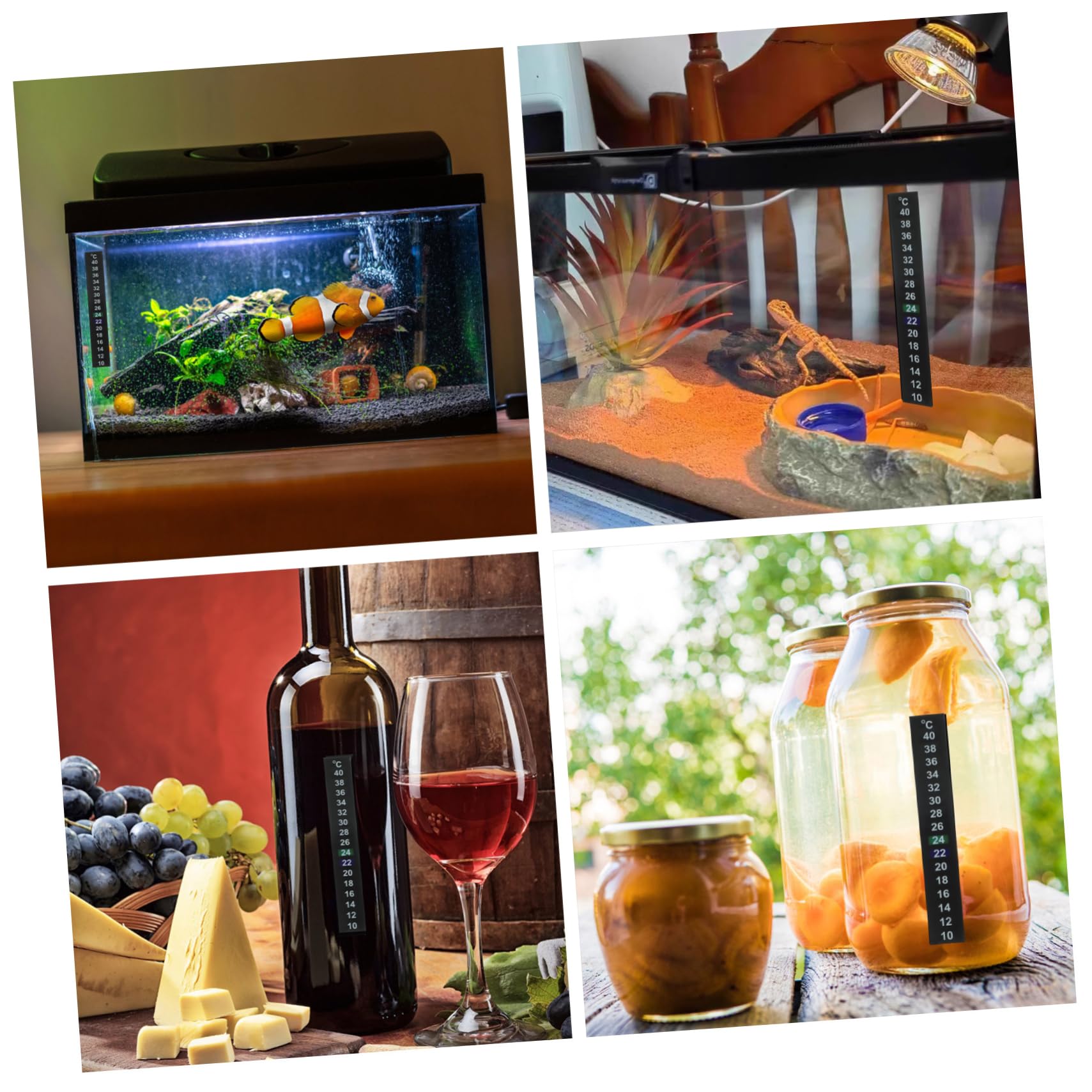 Housoutil 150 Pièces coller sur bande de cristal liquide thermomètre digital aquarium thermomètre intérieur barrette spéciale liquide Crystal autocollant suite