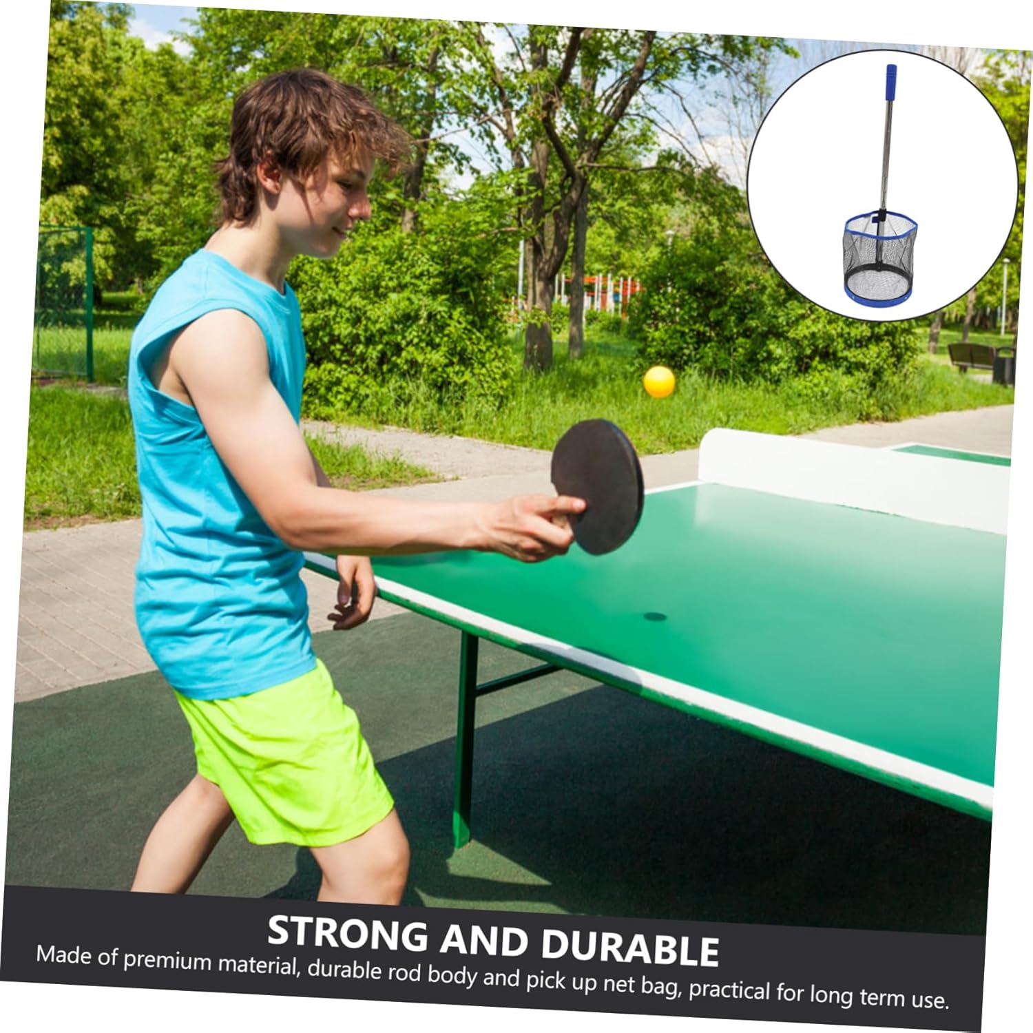 Tennis Ball Bag Retractable Pingpong Net Pingpong Ball Retriever Portable and Comfortable Grip