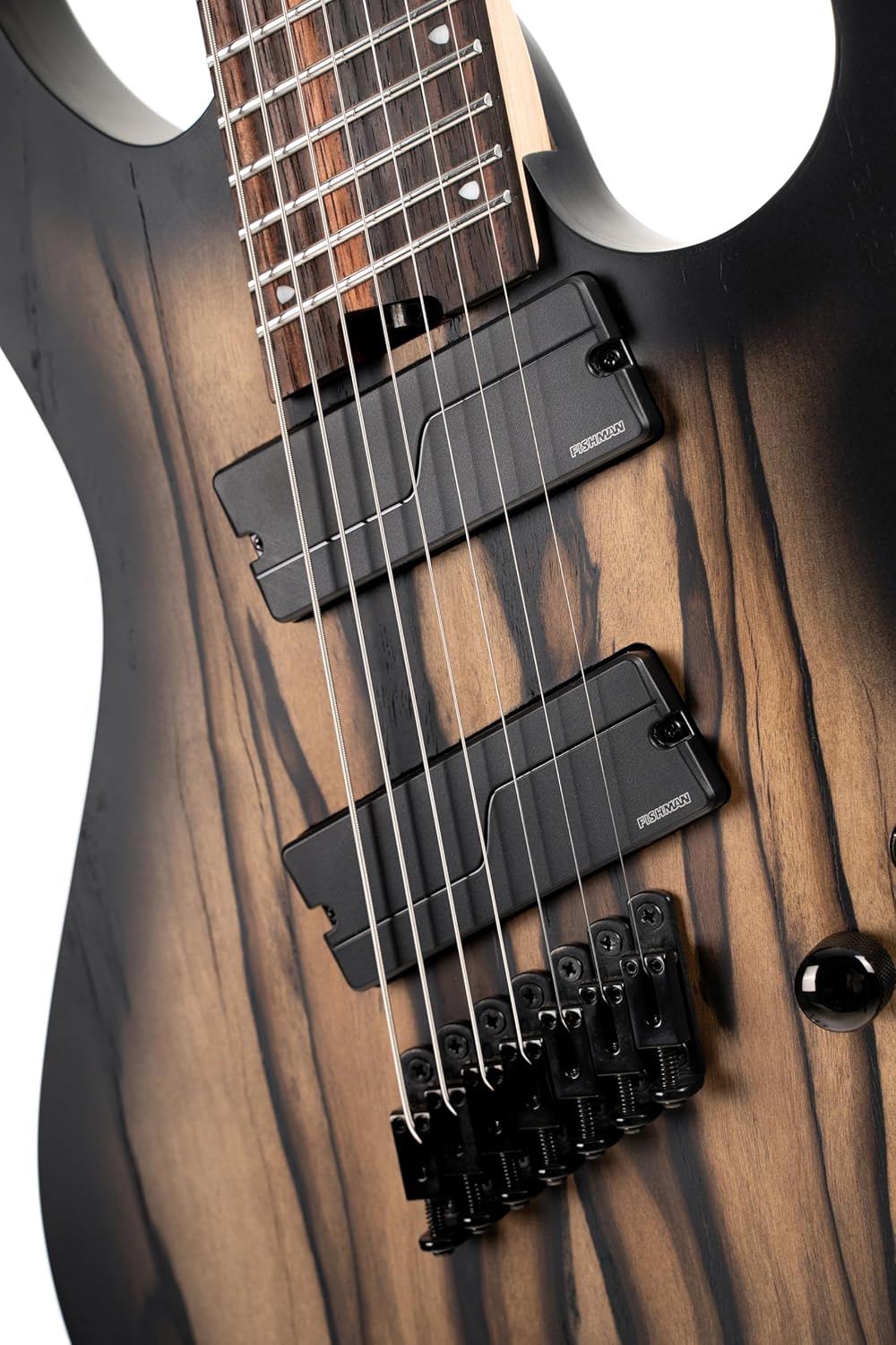 Cort KX507MS-NBB KX Series 7-String Multi-Scale Solid Body Electric Guitar, Pale Moon Ebony