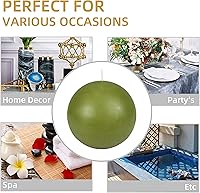 Vista 9 de Zest Candle Velas de bola de 2 piezas, 4 pulgadas, verde salvia