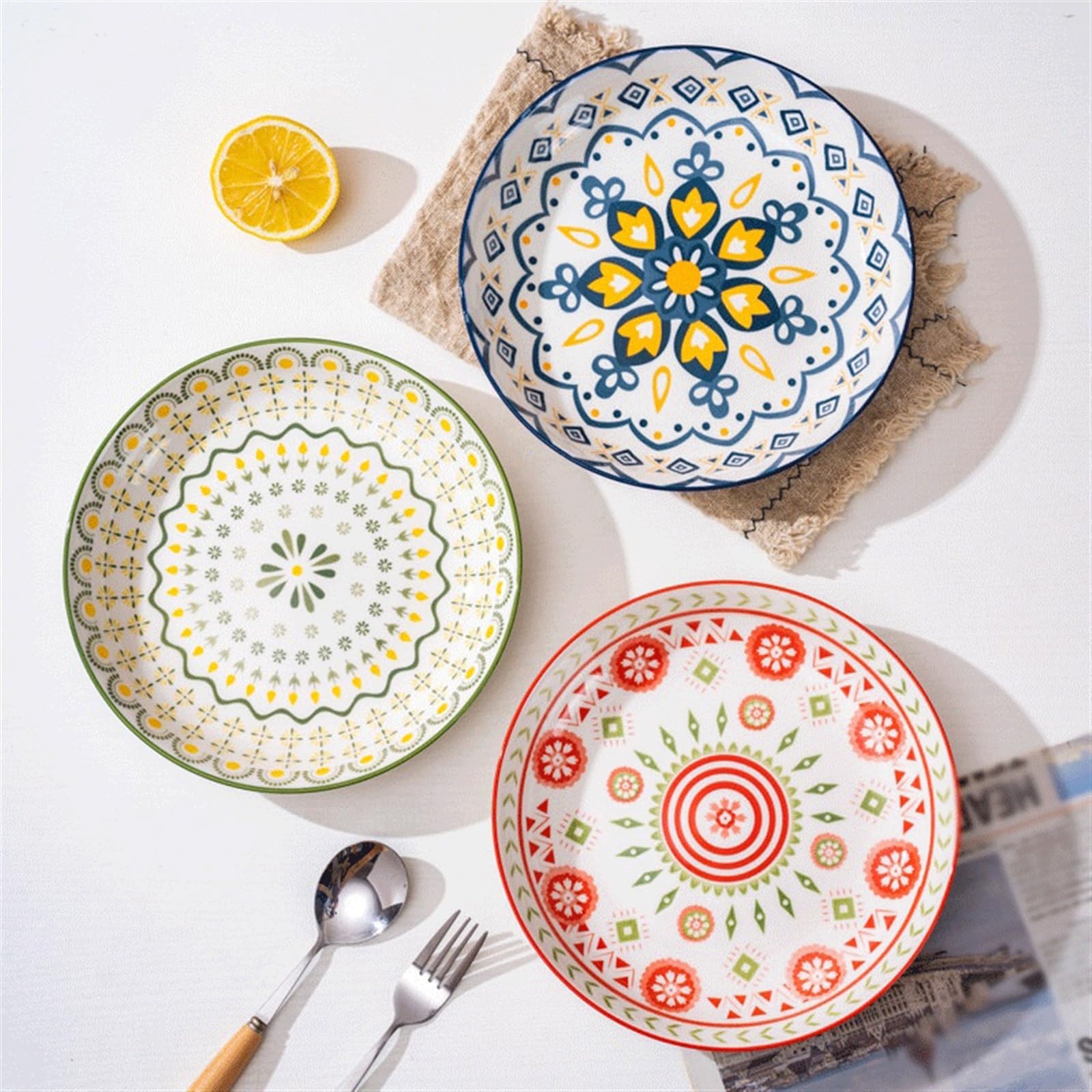 zastawa stołowa 4pc płytki talerz prosty romantyczny kremowy ceramiczny tłoczony popołudniowa herbata domowy talerzyk deserowy talerz na owoce chleb talerz do kuchni restauracja bankiet dekoracja kuch