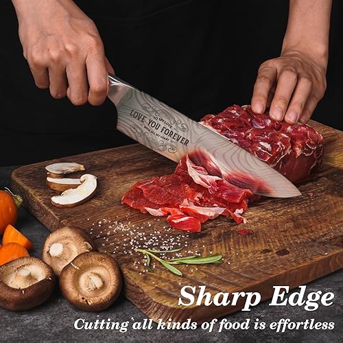 Miniatura 24 de Regalos para papá, hombres, regalos de papá para papá, regalo de cumpleaños de hija, hijo, niños, 8 pulgadas, cuchillo de chef alemán profesional