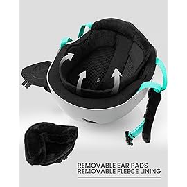 OutdoorMaster Kelvin Ski Helmet - Snowboard Helmet for Men, Women & Youth (White+Teal,S)