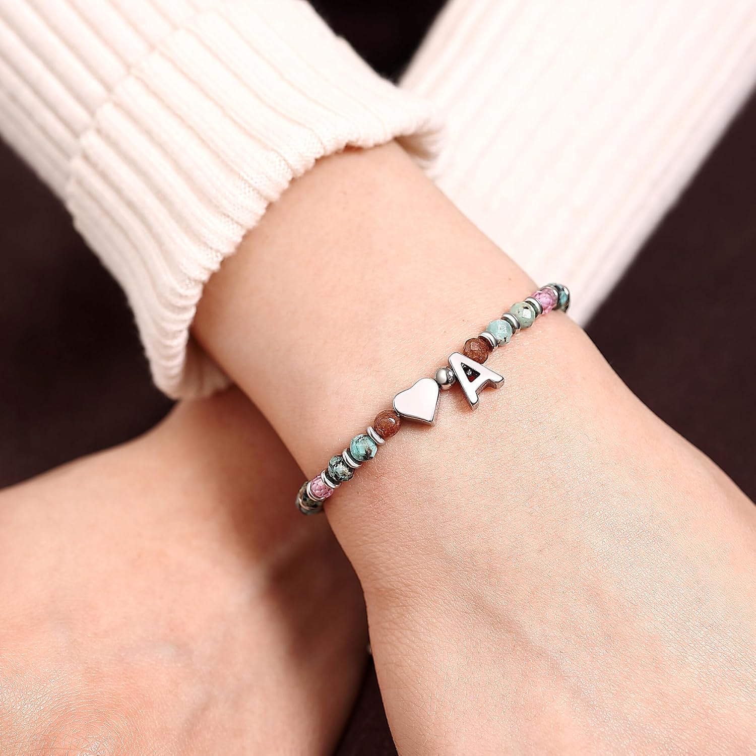 Heart Initial Bracelets for Teen Girls, Teen Girl Gifts Trendy Stuff, Christmas Stocking Stuffers for Kids, Unique Gifts for Teenage Girls on Birthday Graduation