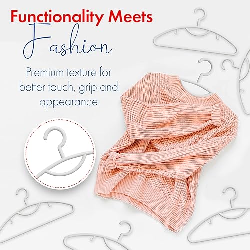 Miniatura 7 de Perchas de plástico para ropa, paquete de 12 perchas de plástico resistentes para ropa, abrigos, vestidos, trajes, perchas antideslizantes con