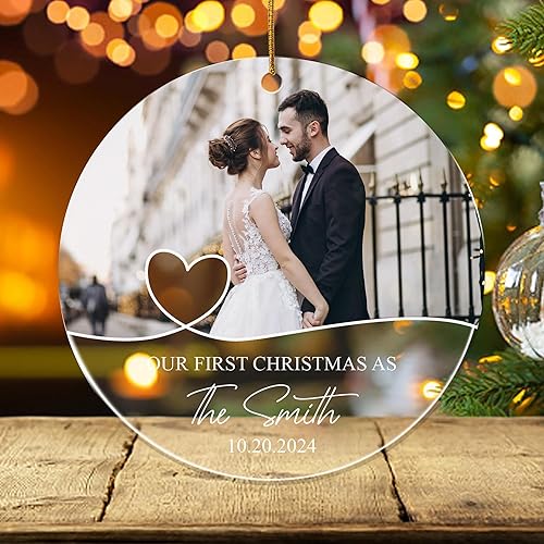 Miniatura 22 de FLOCHIL Adorno familiar personalizado para árbol de Navidad, adorno de Navidad familiar personalizado con foto de nombre, familia de 3, 4, 5 adornos