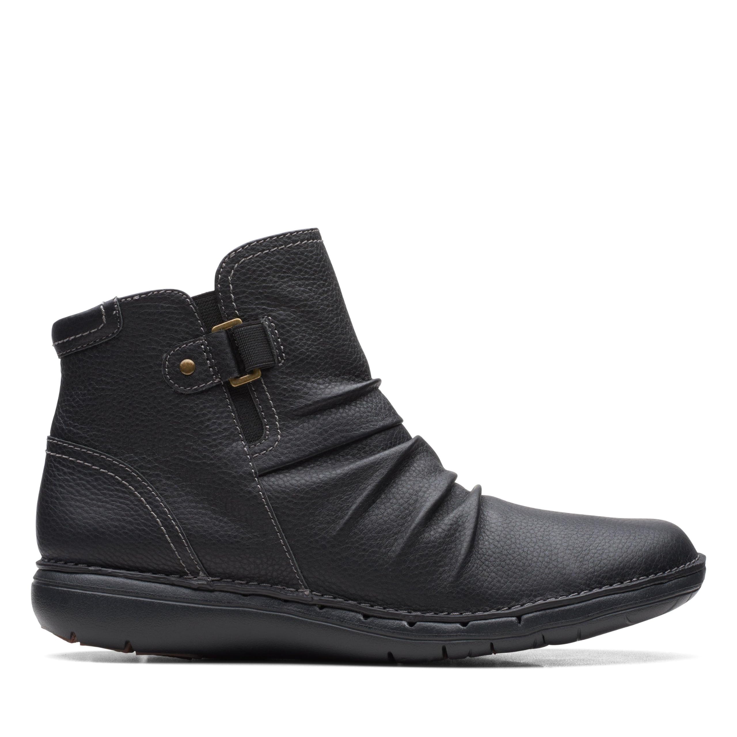 Clarks Damen Un Loop Top Chelsea Boot, Black Leather, 36 EU
