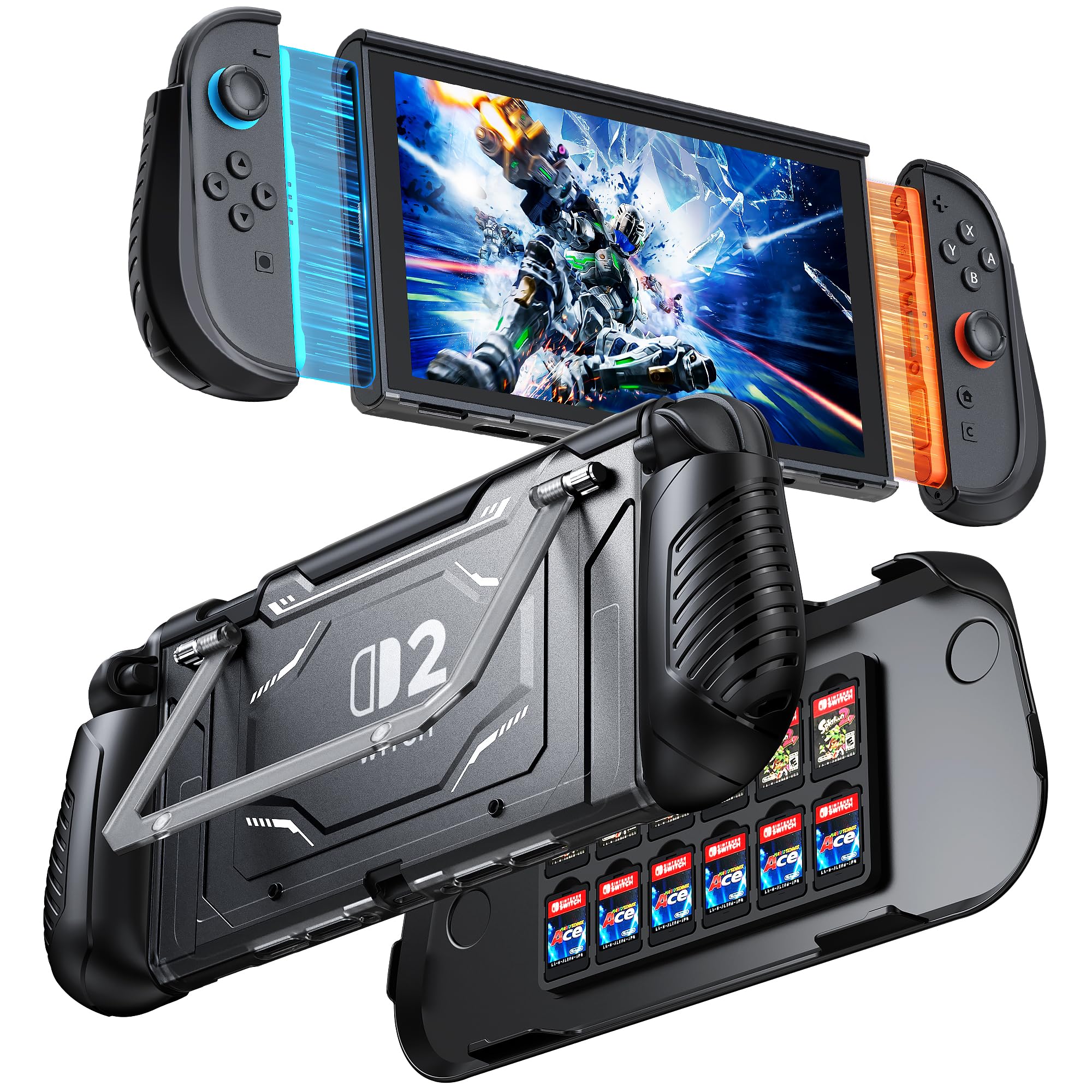 Dockable Protective Case for Nintendo Switch 2 with Hard PC Front Cover, Adju...