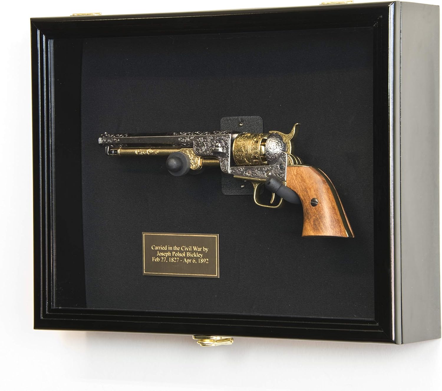 Large/Double 2 Pistol Handgun Revolver Gun Display Case Cabinet Rack Shadowbox