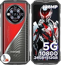 DOOGEE S118 Pro Telephone Portable Incassable 5G 【2025】, 24GB+512GB/2TB, D7050, 6.6" FHD+/120Hz, 10800mAh/33W, 108MP AI Triple Caméra, Android 14 Smartphone Incassable,BT5.2/WIFI6/NFC/5G Dual SIM/IP68
