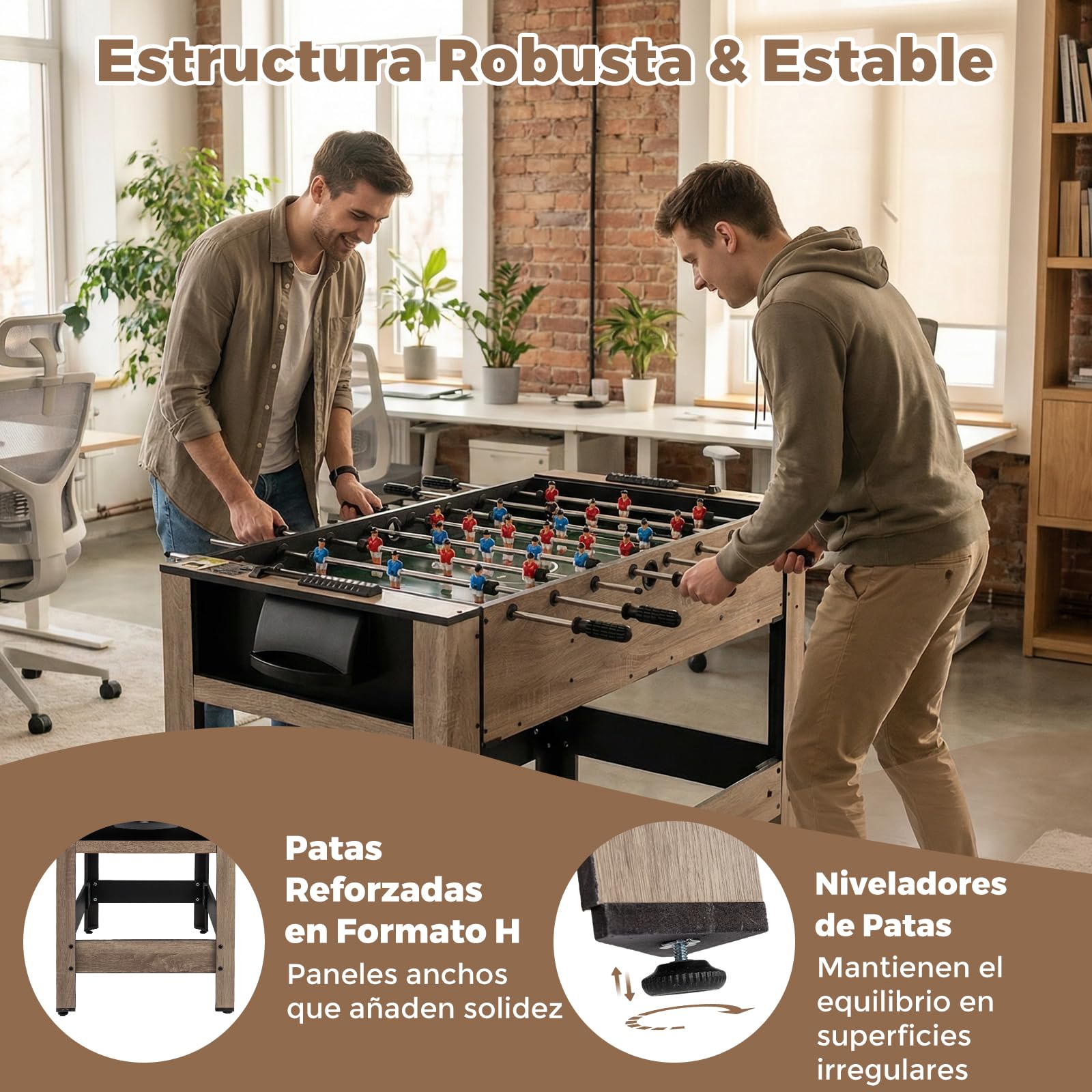 COSTWAY 2 en 1 Mesa Multijuegos Giratoria Futbolín y Billar para Adolescentes y Adultos