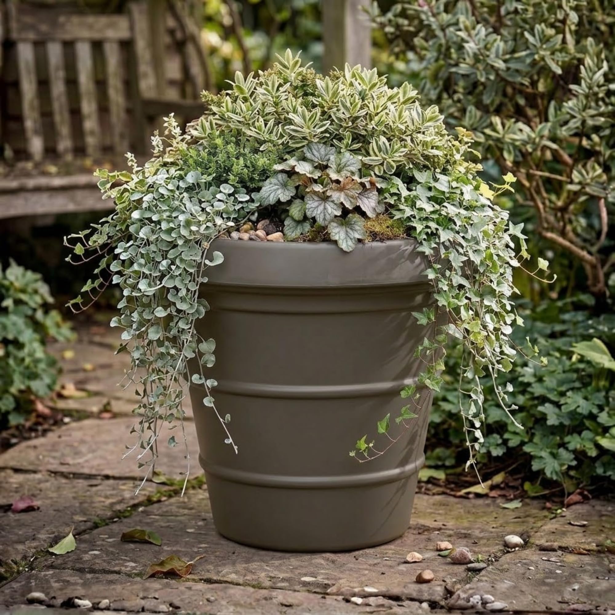 Trifibre Classic 66cm Rotomoulded Planter (140L) - Frost-Proof Clay Effect | Heavy-duty plastic plant pot with 140L capacity, frost-proof and UV-resistant, ideal for gardens and patios.