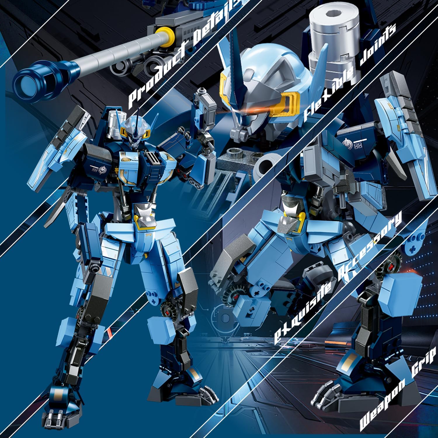 Sluban Mech Building Set,Robot Mecha Building Kit with Two Interchangeable Weapons for Adults, Compatible with Lego Mech Set, 752PCS