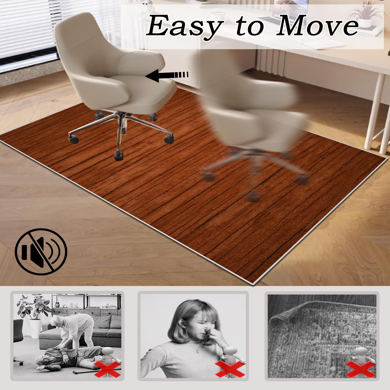 Tapis de chaise de jeu 160 x 200 cm, protecteur de sol antidérapant pour chaises roulantes, idéal pour la moquette et les planchers en bois dur, tapis de chaise pour jeux et bureau