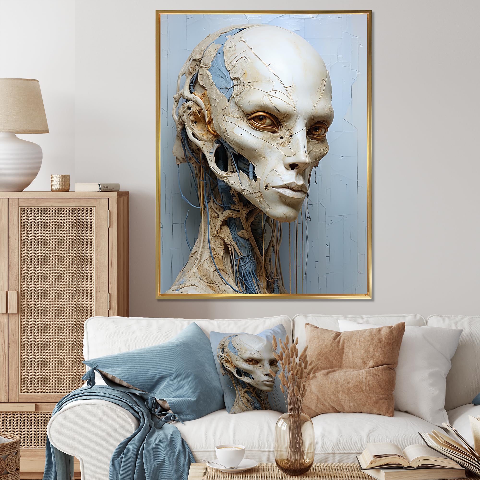 Amazon.com: DesignQ Aliens Wall Art, Minimalist Alien Skull Art
