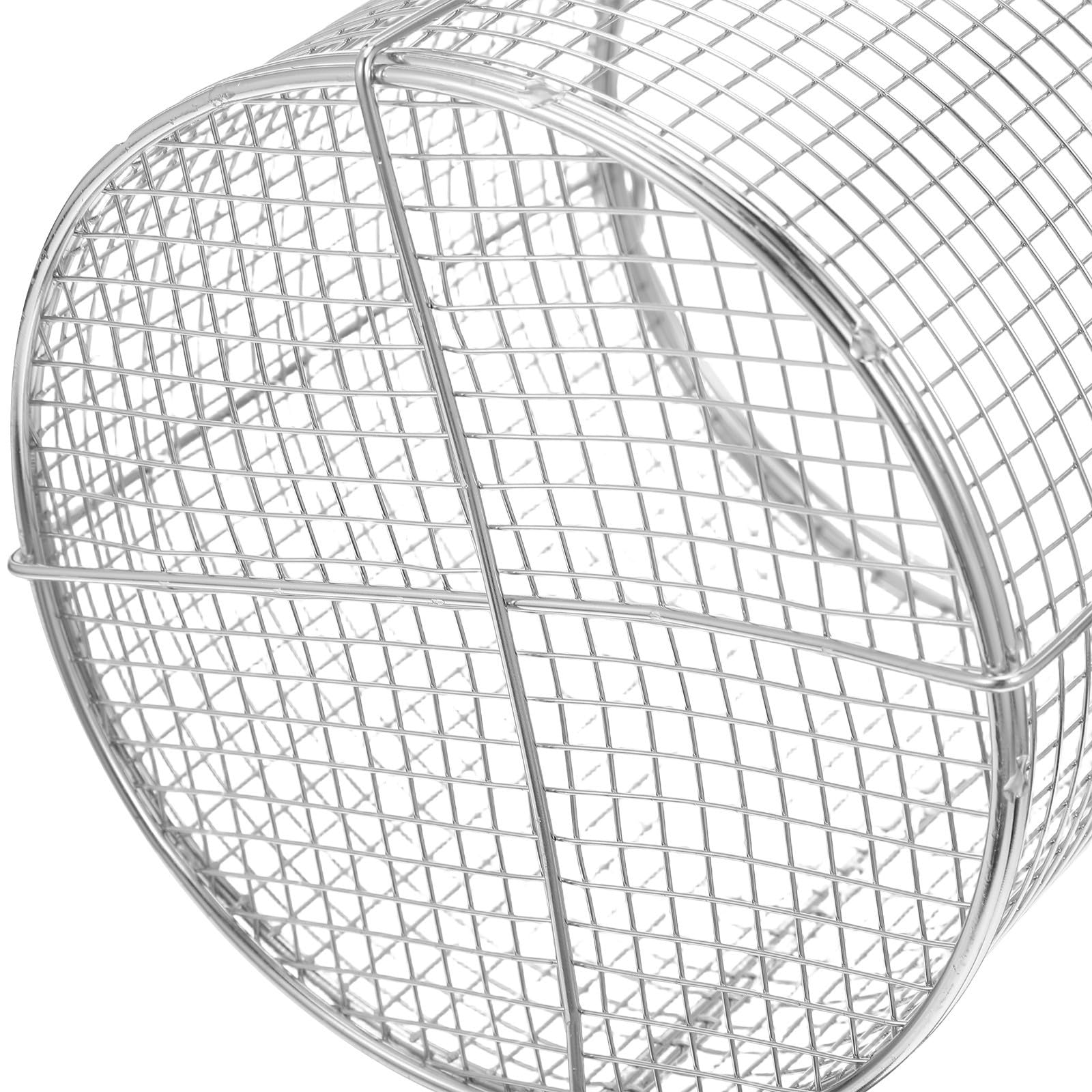 Generisch Reinigungskorb und Präzisem Lochdesign Hitzebeständig Runder Metall Wäschekorb Edelstahl mit Schwingendem Griff für Schallreiniger und Laboranwendungen für Präzise Teile