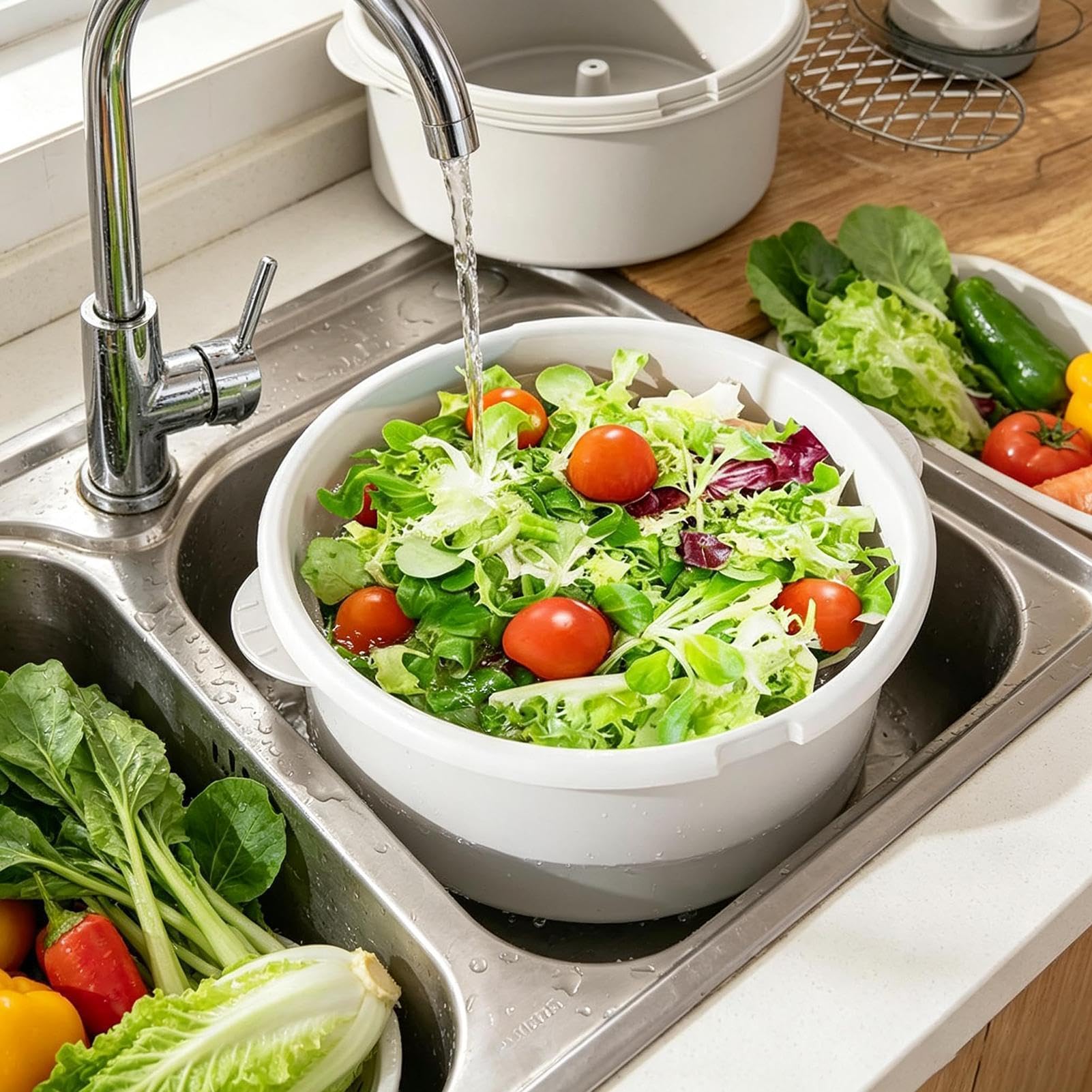 - & wascher Elektrischer - und -Wasch-Trockner | Salatschleuder Für Salat Kopfsalat Beeren Spinat Essensvorbereitung Zuhause Küche Restaurant