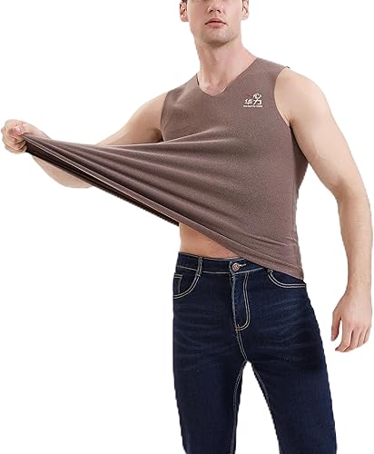 Miniatura 17 de Ropa interior térmica de invierno con forro polar para hombre, camiseta sin mangas, capa base cálida, chaleco sin mangas para clima frío