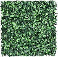 Vista 13 de E&K Panel de valla de plantas artificiales de 20 x 20 pulgadas, hojas sintéticas, césped, panel decorativo para interiores y exteriores