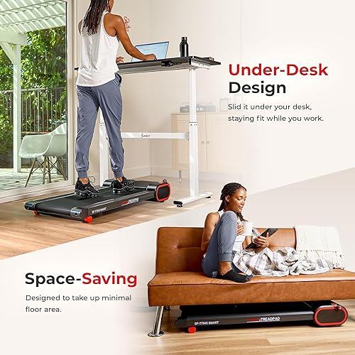 Miniatura 2 de Sunny Health & Fitness Slim Under Desk Walking Running Treadpad with Remote Control, Improved Safety, Energy-Efficient Design, and Optional SunnyFit
