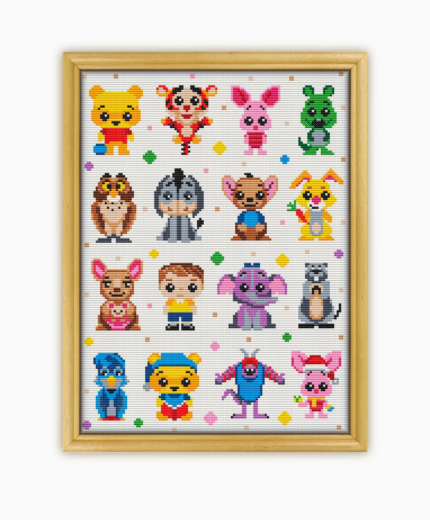 Winnie The Pooh Collection CS1834-2 - Counted Cross Stitch KIT#2. Set of Threads, Needles, AIDA Fabric, Needle Threader, Embroidery Clippers and Printed Color Pattern Inside.