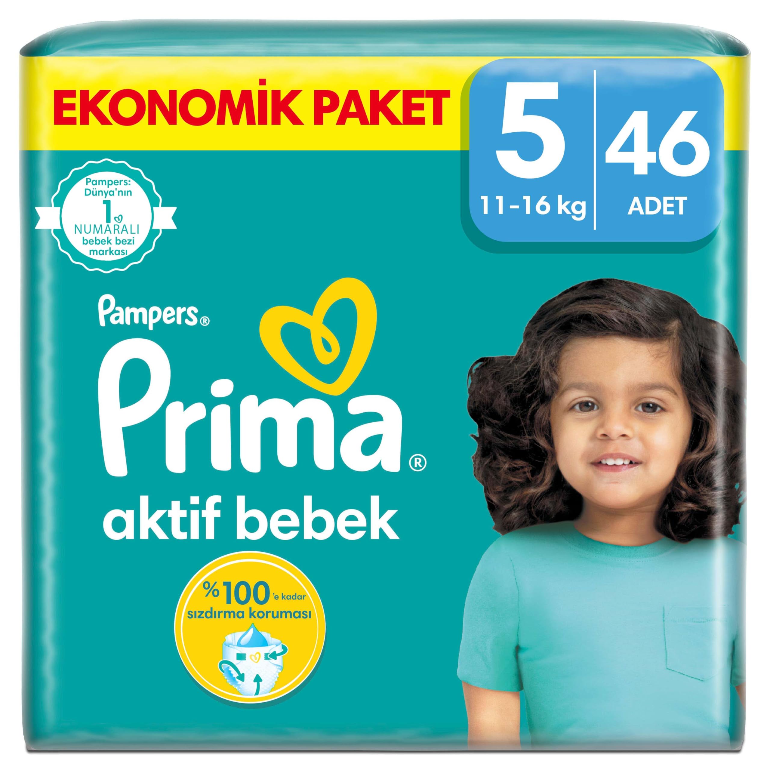 Prima Bebek Bezi Aktif Bebek 5 Beden 46 Adet Junior Fırsat Paketi