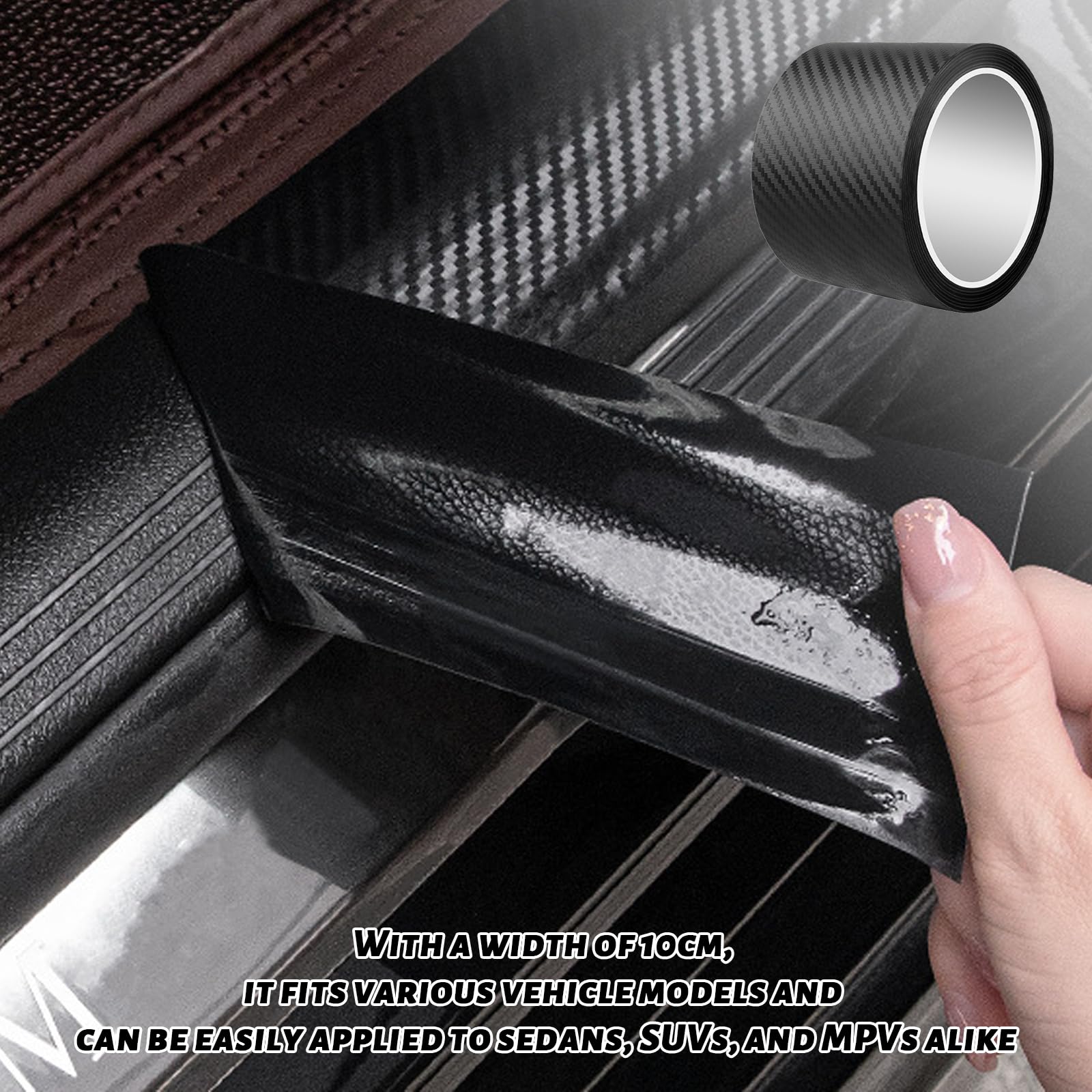 Pellicola 5D carbonio antigraffio per auto 30 x 100 cm 3 m parasole portiere parachoc adesivo forte