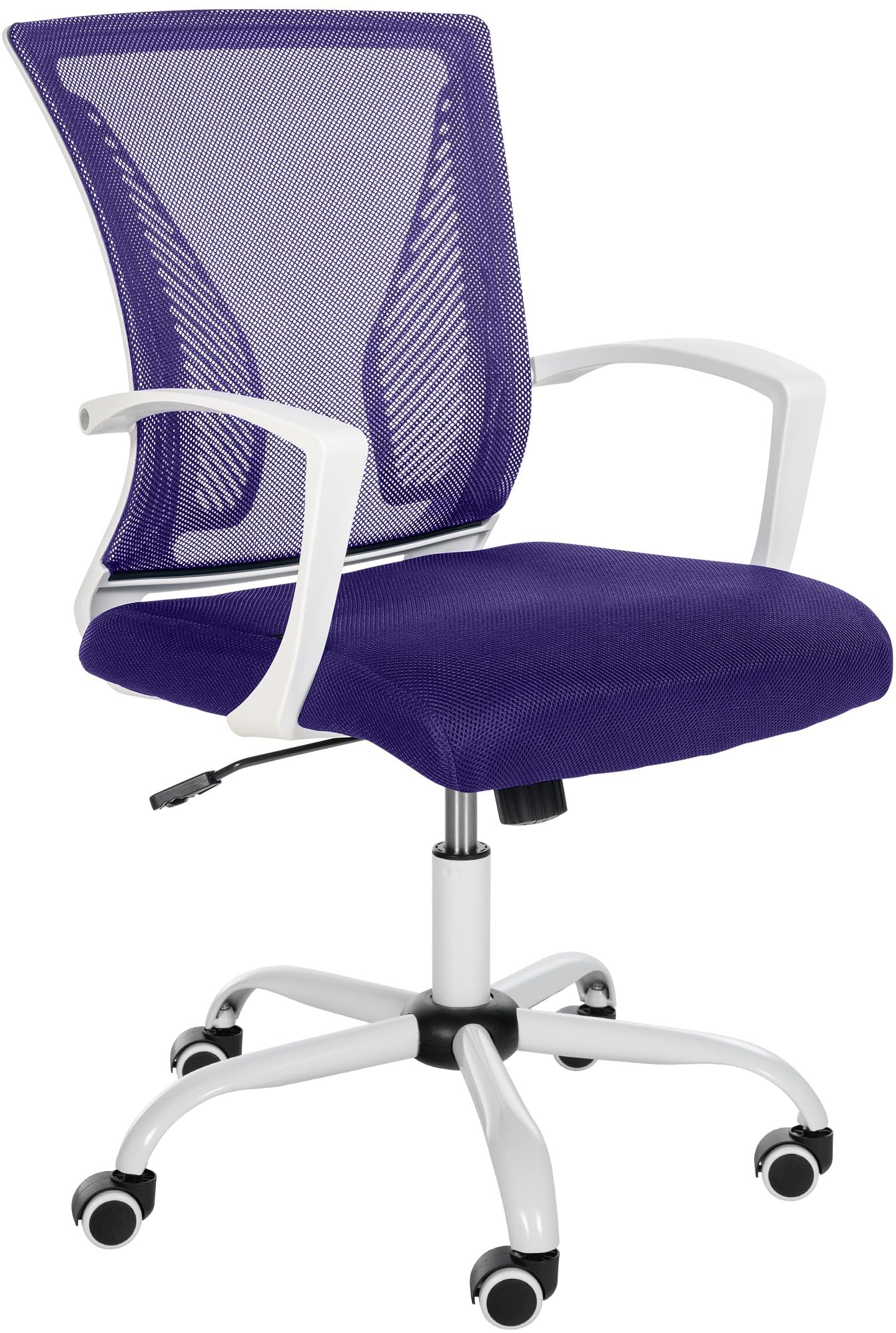 FurnitureR Sedia Da Scrivania Viola Per Bambini E Adulti - Seduta Imbottita In Rete, Schienale Ribaltabile, Regolabile In Altezza, Ruote Per Tappeti, Peso Max 120 Kg