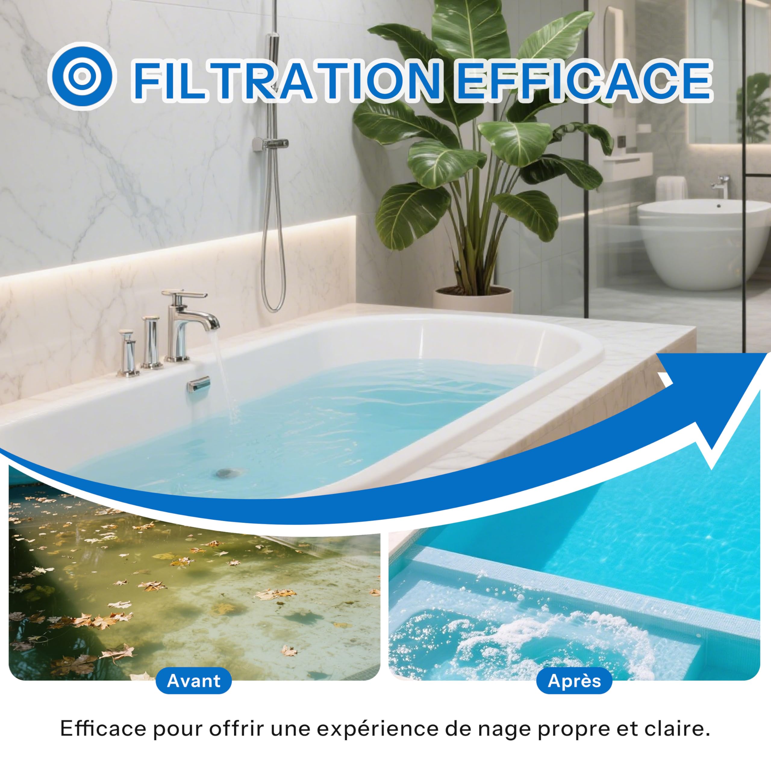Cartouche Filtrante de Piscine,150 Pieds Carrés, Compatible avec SwimClear C150S, CX150XRE, CS150E, PA150S, C-9441, PC129, 11503, HW150S, ICF150-CE, Thinclear150, 1 Paquet