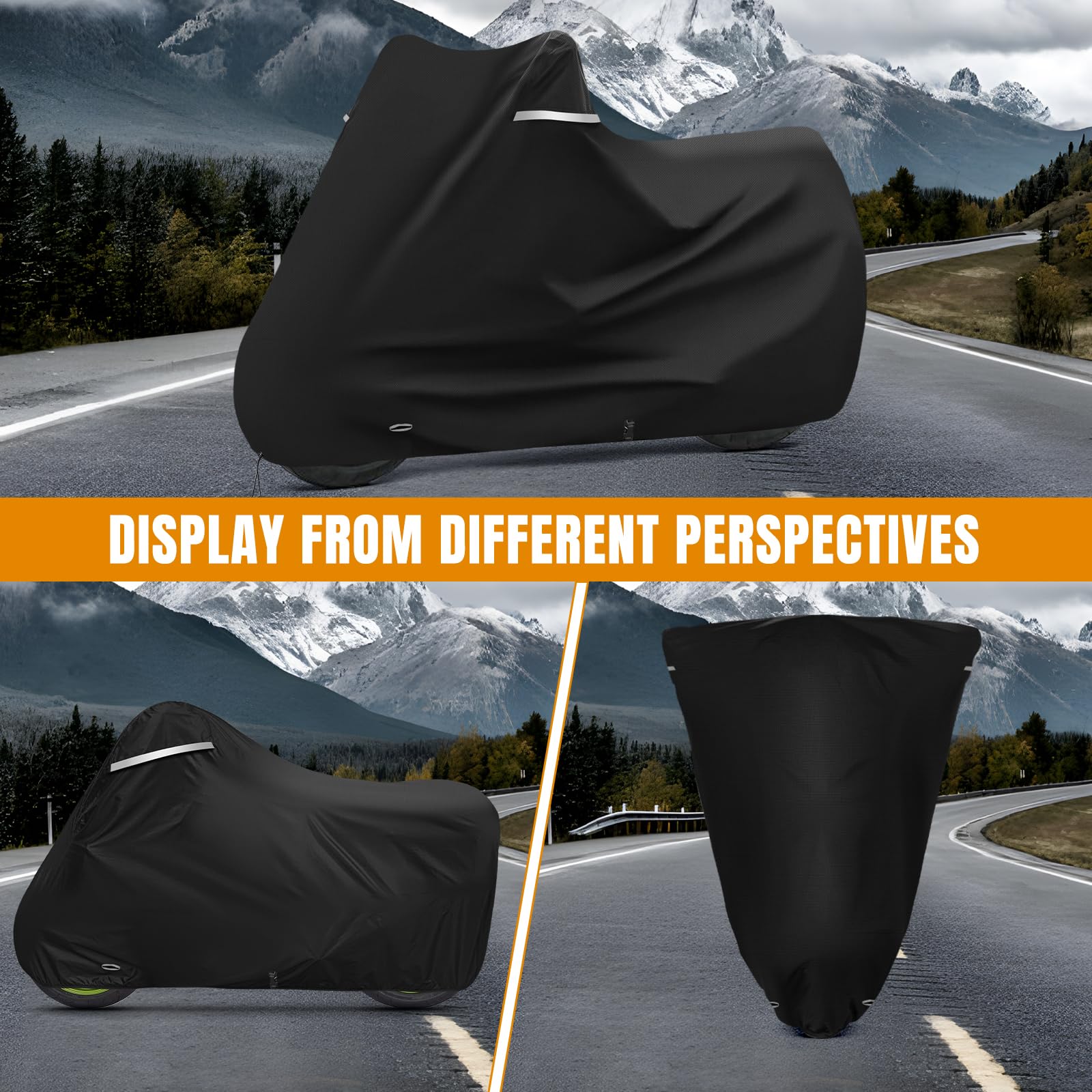 Motorradabdeckung Outdoor für Kawasaki Z650 Z900 Ohne Kofferraum, Schwarz | Wasserdicht wetterfest Motorrad Abdeckplane Abdeckung, 420D Oxford-Stoff Motorrad Abdeckung Plane