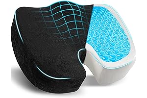 Thick Memory Foam Gel Seat Cushion (Black) | Back Joy