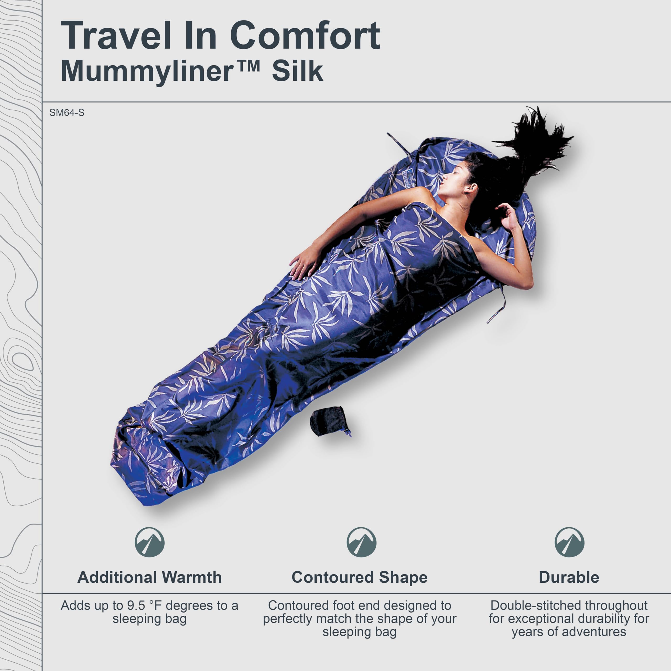 COCOON - Premium - Womens Silk MummyLiner - Leaves