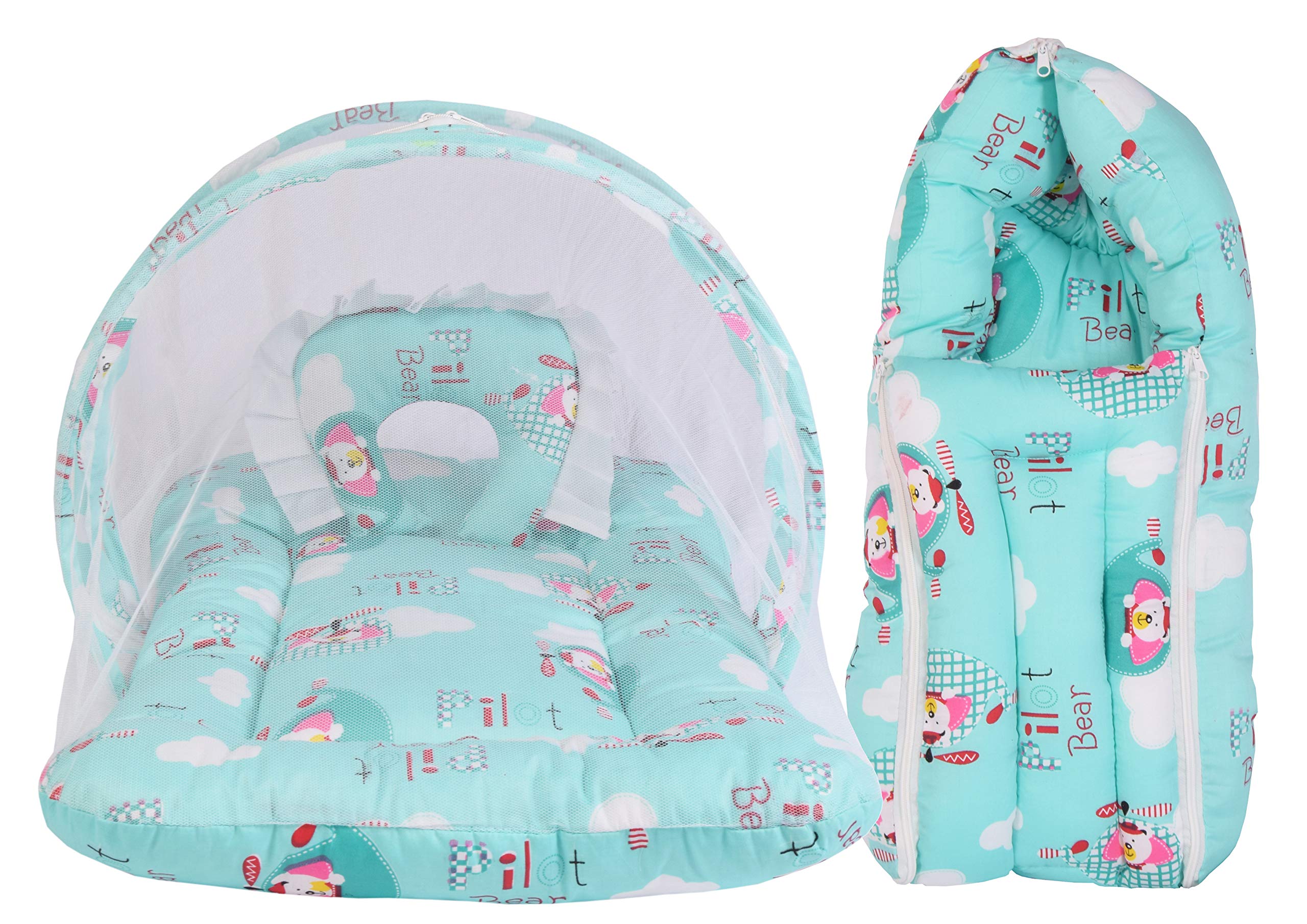 Babloo Baby Bed New Born Baby Bedding Set | Mosquito Net | Sleeping Bag | Mattress | Carry Bag | Essentials Combo | Cotton | Infants | Boys & Girls | Beds | Cot Mattresses (0-6 Months)