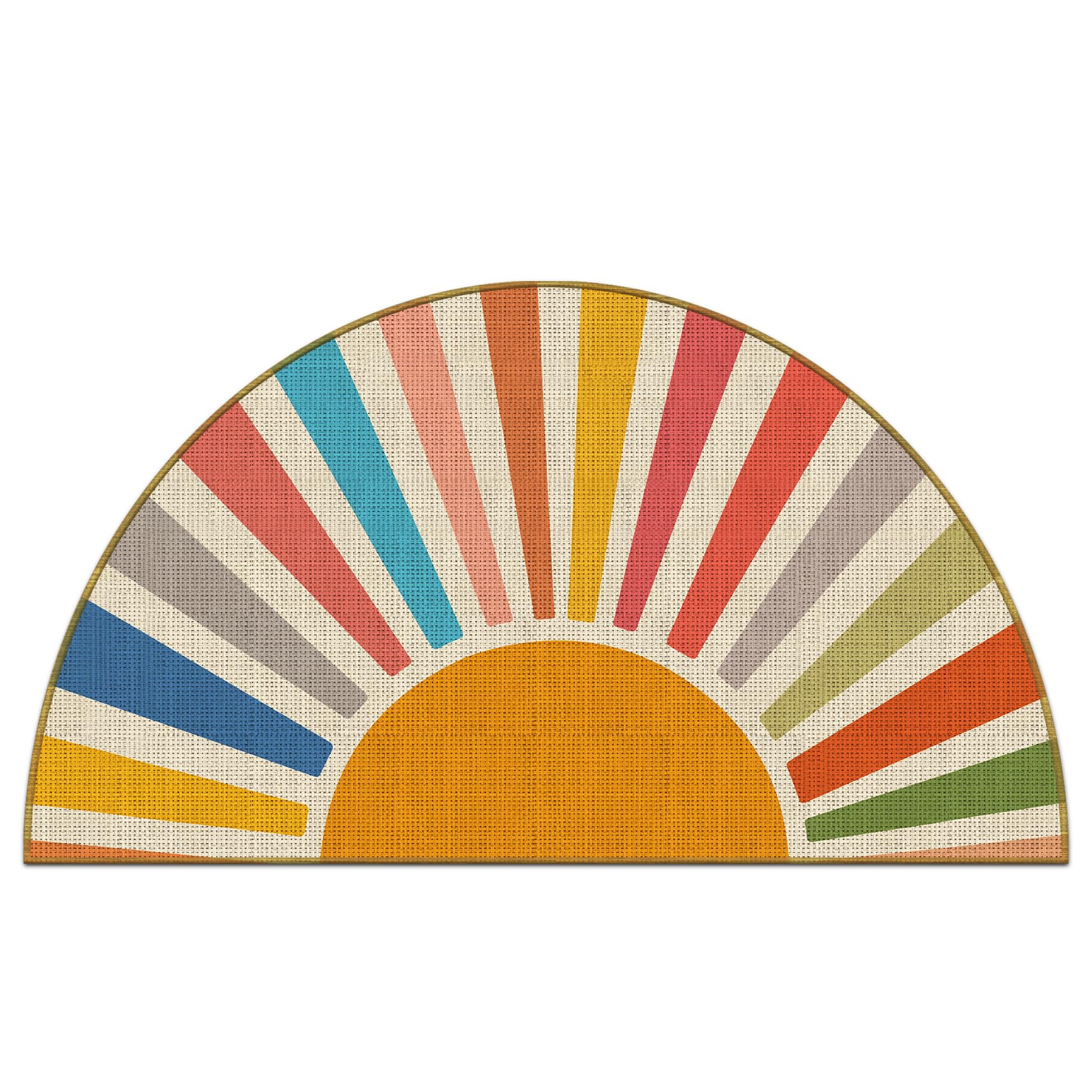 Photo 1 of Mingnei Boho Colorful Sun Sunshine Linen Doormat Door Mat for Home Kitchen Entrance, Preppy Sun Door Mat, Boho Bohemian Mats for House Front Indoor Outdoor Outside Entryway Rug 30x17 Welcome Mat
