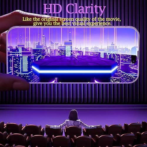 Miniatura 9 de Compatible con iPhone 14, 13, 13 Pro, protector de pantalla de privacidad de 28 grados, vidrio templado antiespía, degradado, colorido, cobertura