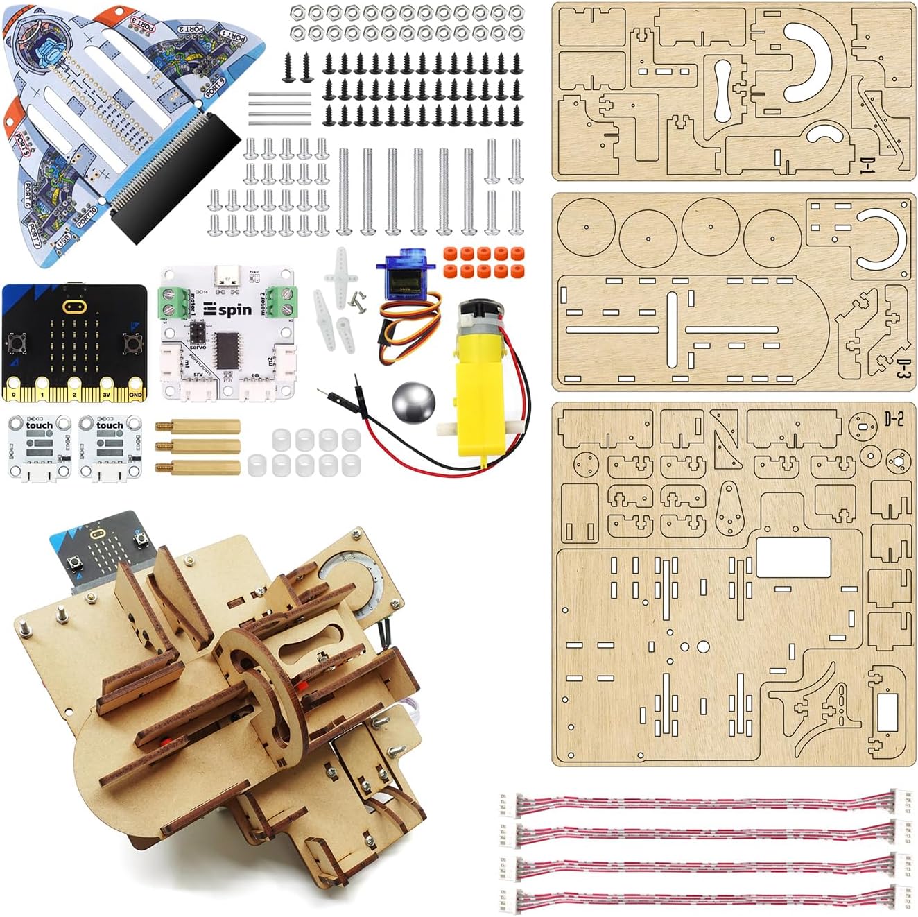 amomii Mission Monotonia STEM Kit for BBC Micro:bit V2 – Complete 30+ Hour Robotics & Coding Adventure – Includes Micro:bit V2, Bolt Board, 4 Engineering Projects & 250+ Components – Ages 8+