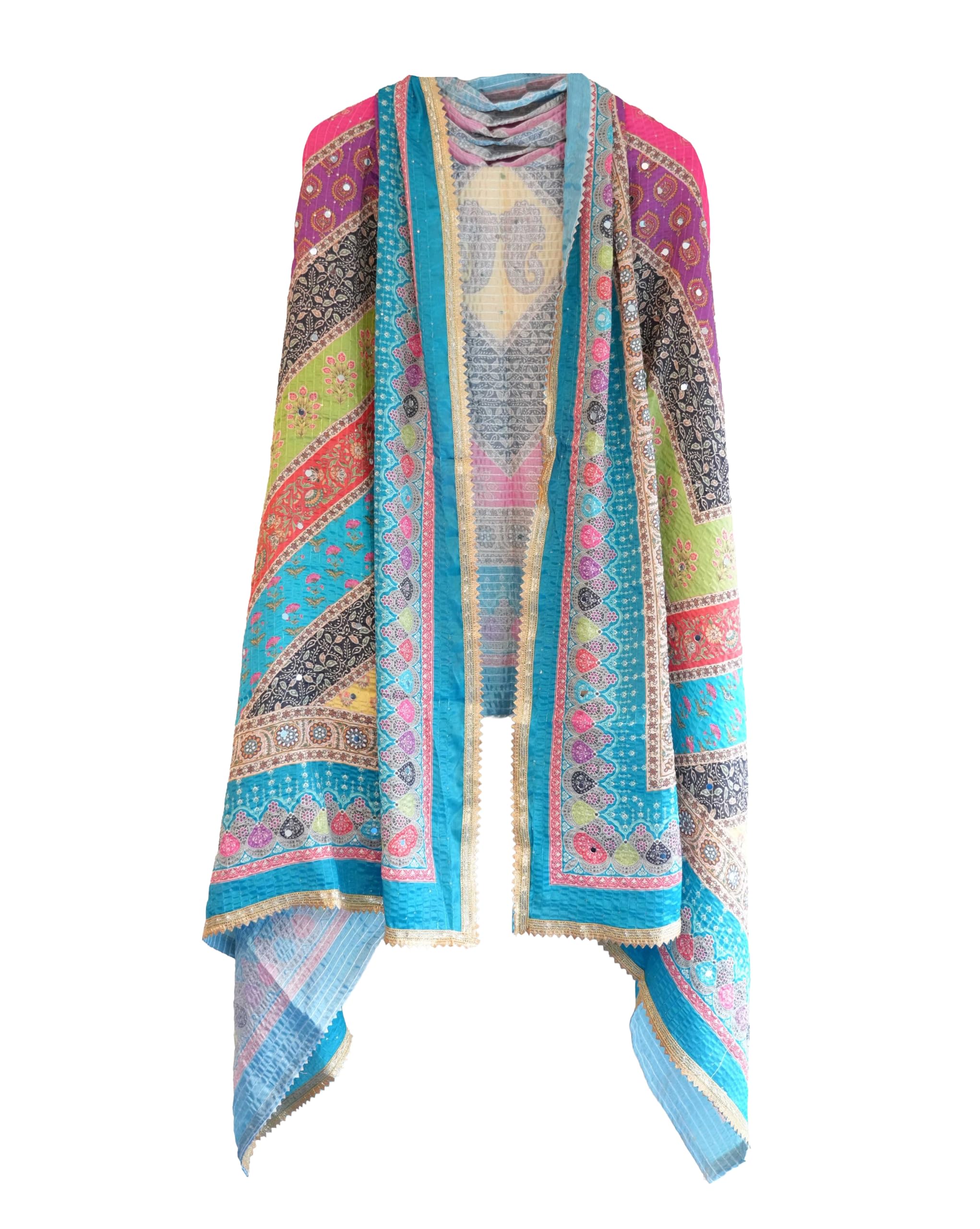 india scarves Chinon Pakistani Mirror Work Dupatta, Traditional Embellished Dupatta with Decorative Detailing-picture-27
