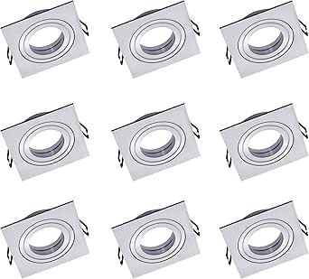 Spot blocs led- 4 ampoules carré chrome verre transparent