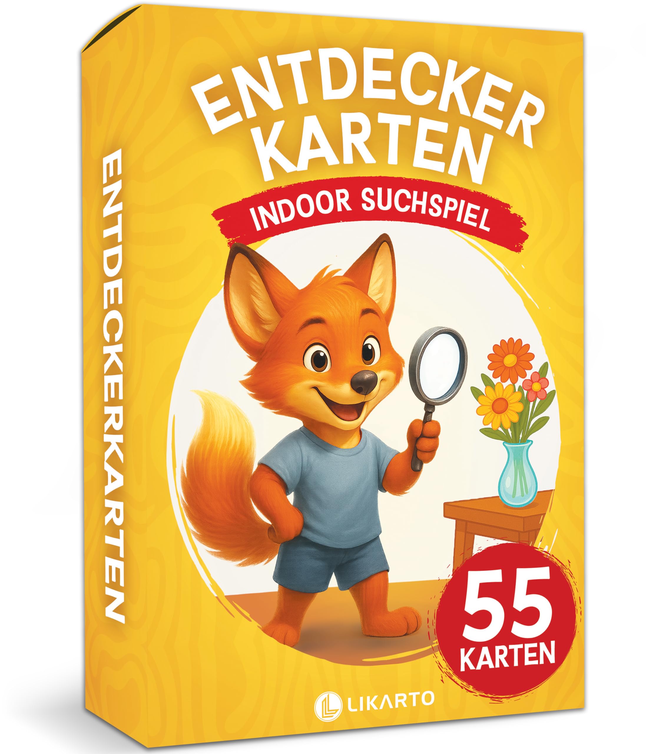 LIKARTO Entdeckerkarten Kinder Indoor - 55 Spielkarten Suchspiel & Zuhause entdecken - Spiele ab 4, 5, 6, 7, 8, 9 Jahre - Lern- & Indoorspiel - Geschenk für Mädchen & Jungen
