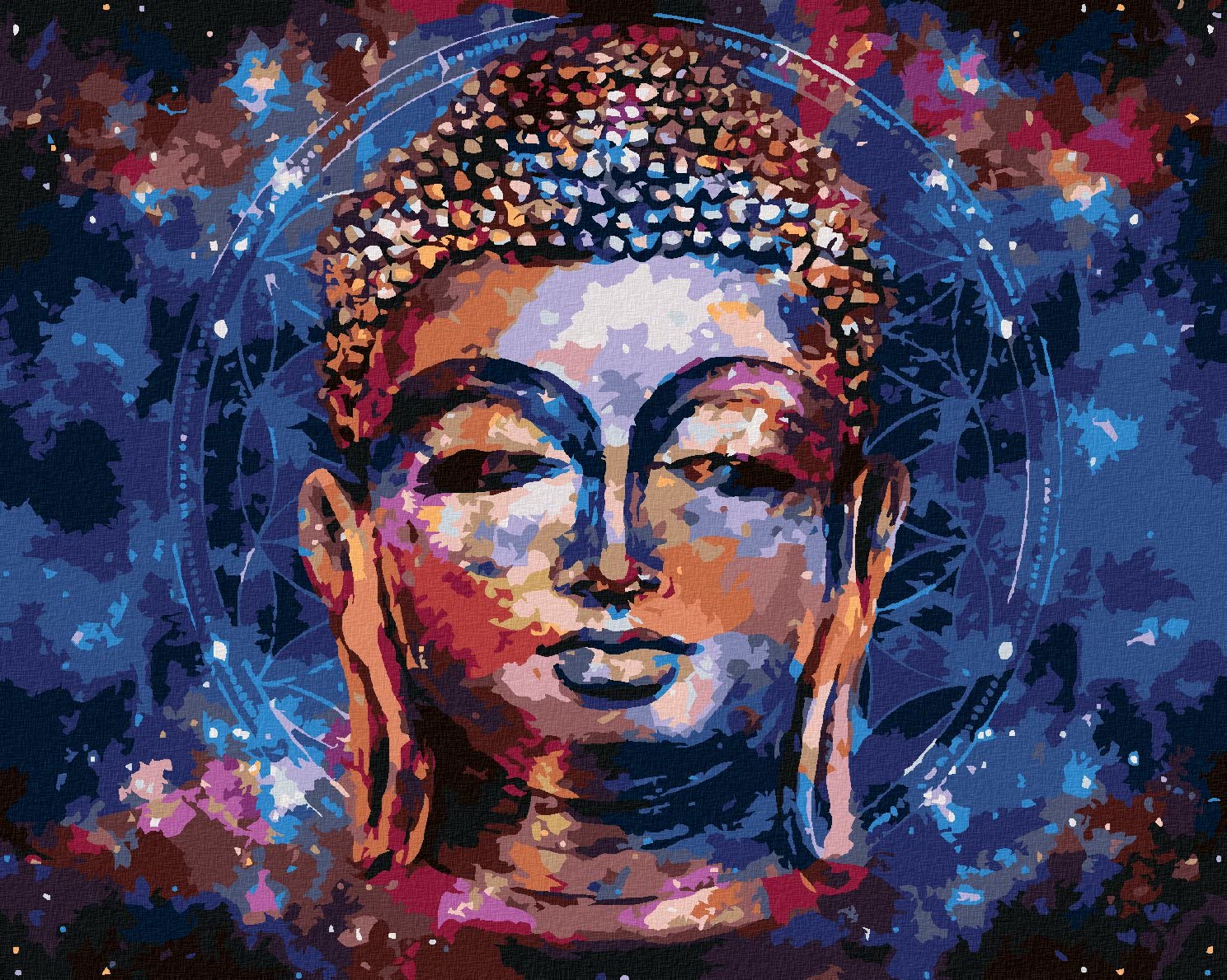 Malowanie według liczb - Gwiazda Budda II 80 x 100 cm z blejtramem (już napięta)