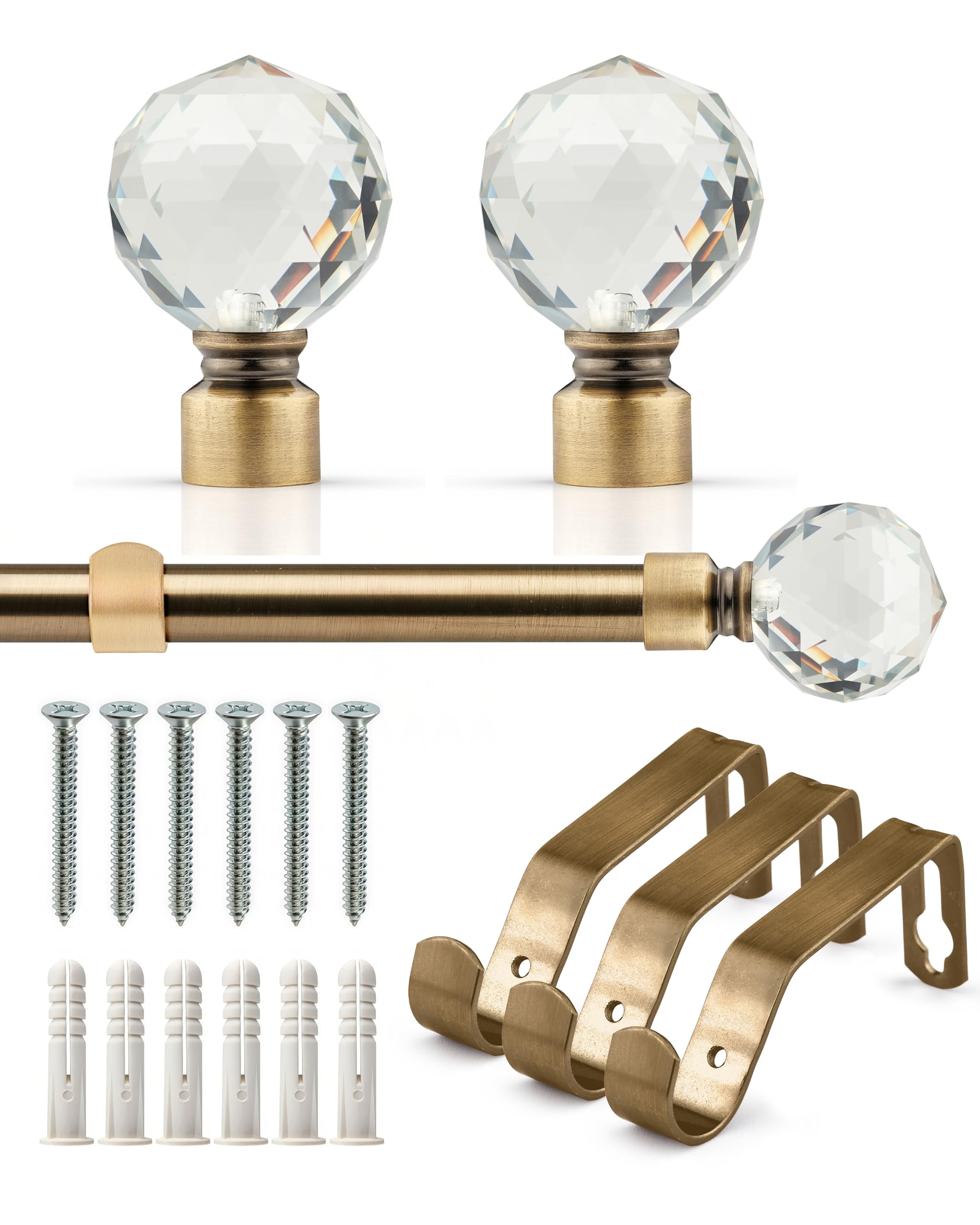 Emma Barclay  Brown Curtain Pole Extendable Crystal in Size 160-300cm, Sports Direct