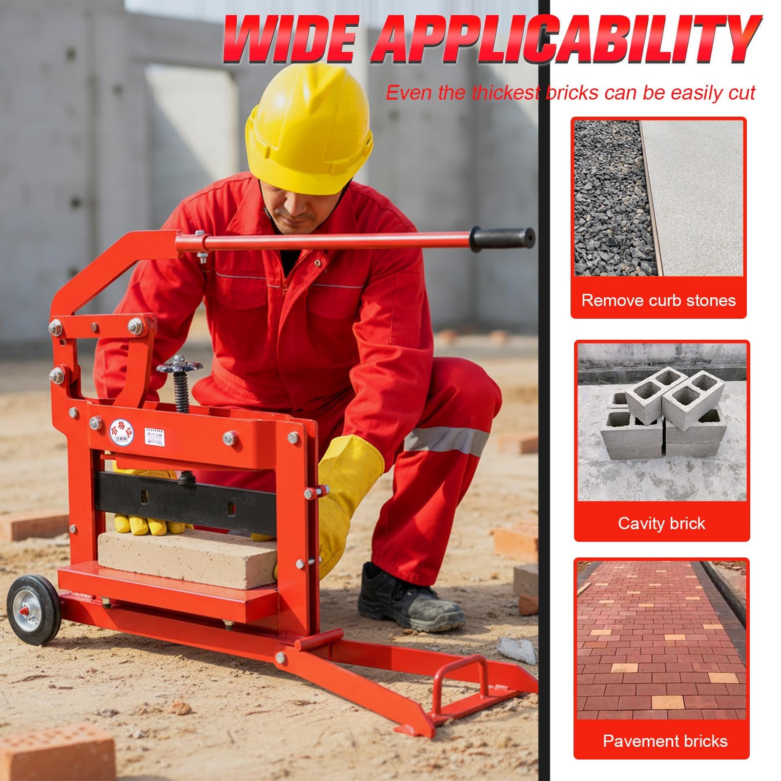 Herramienta de corte de pavimento para granito y mármol, grosor de corte de 0 a 11.8 pulgadas, ideal para ranurar adoquines y materiales duros