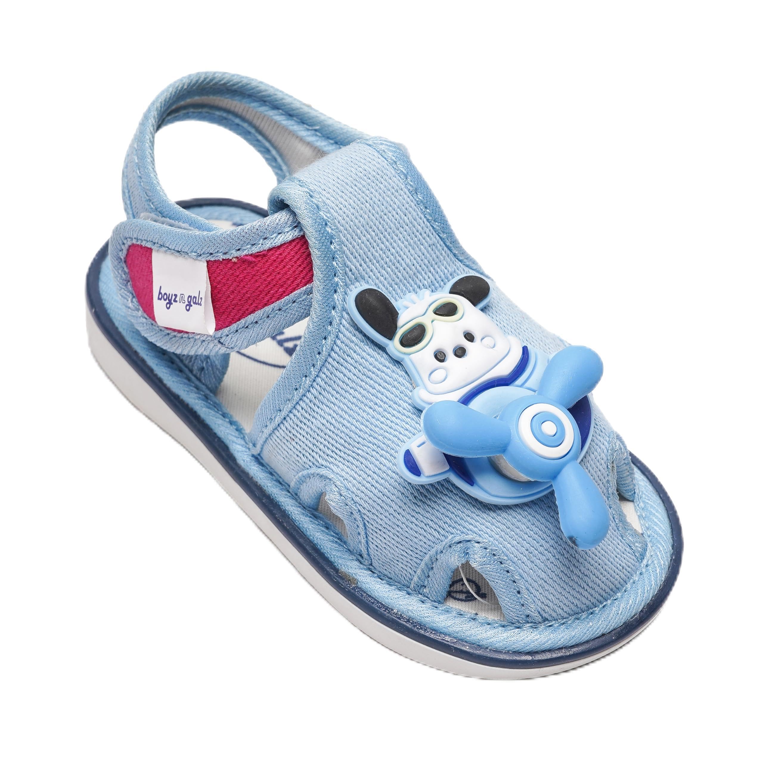 boyz n galz Chu Chu Sound Sandals for Baby Boys & Girls | Comfortable Lightweight Toddler Sandals | Soft Sole Anti-Slip Kids Open Toe Summer Footwear | Velcro Closure (6–36 Months, Blue)-picture-47