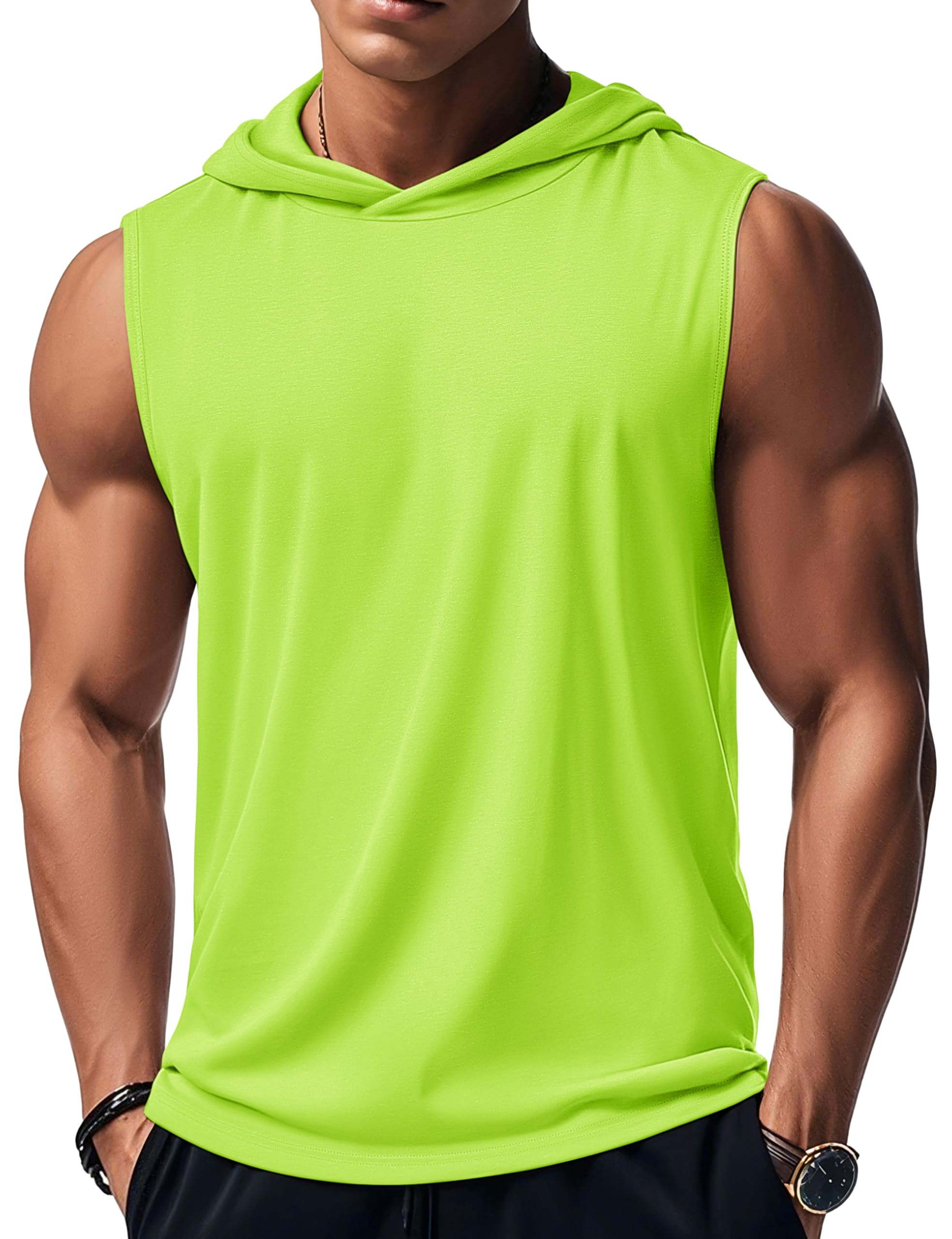 MAGCOMSEN Mens Tank Top Sleeveless Hoodie Cotton T-Shirt Summer Casual Shirt Muscle Tee