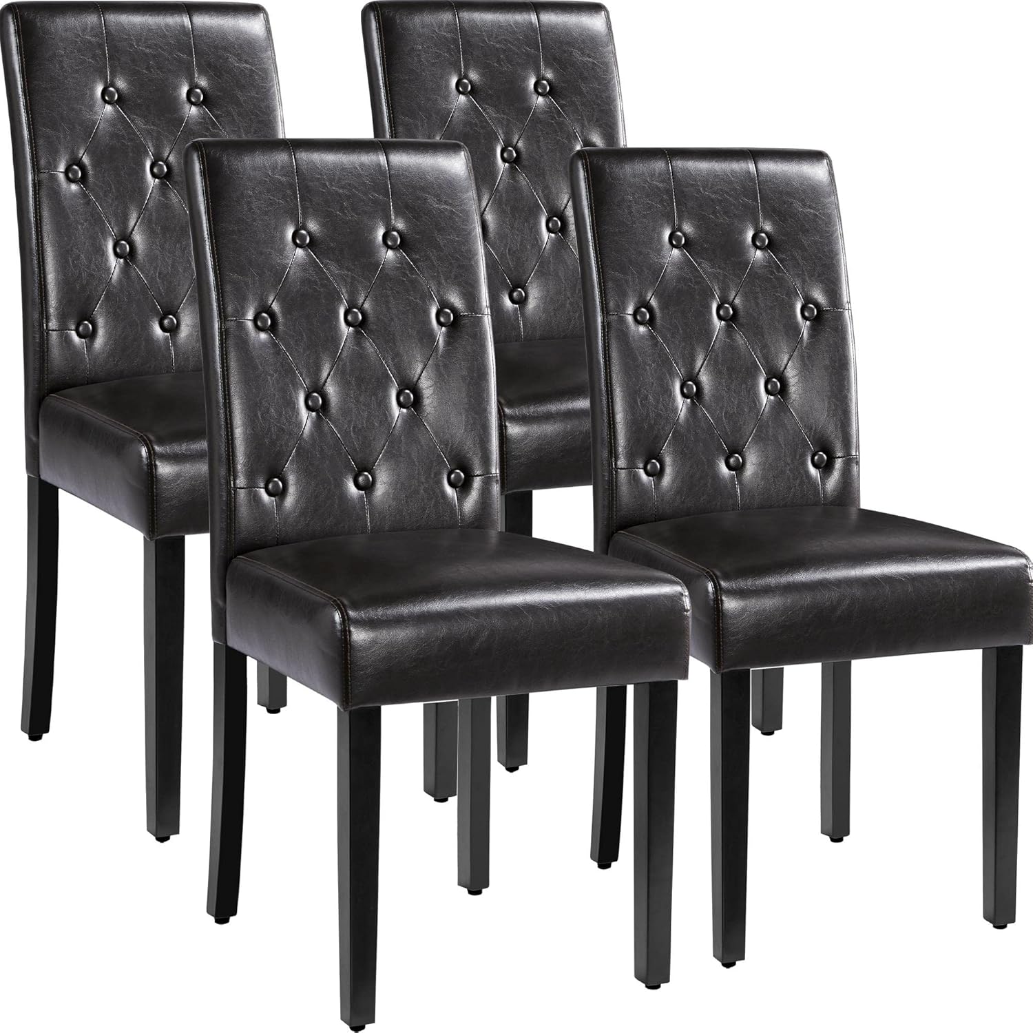 Yaheetech Dining Chairs Set of 4 Modern Kitchen Chairs with Faux