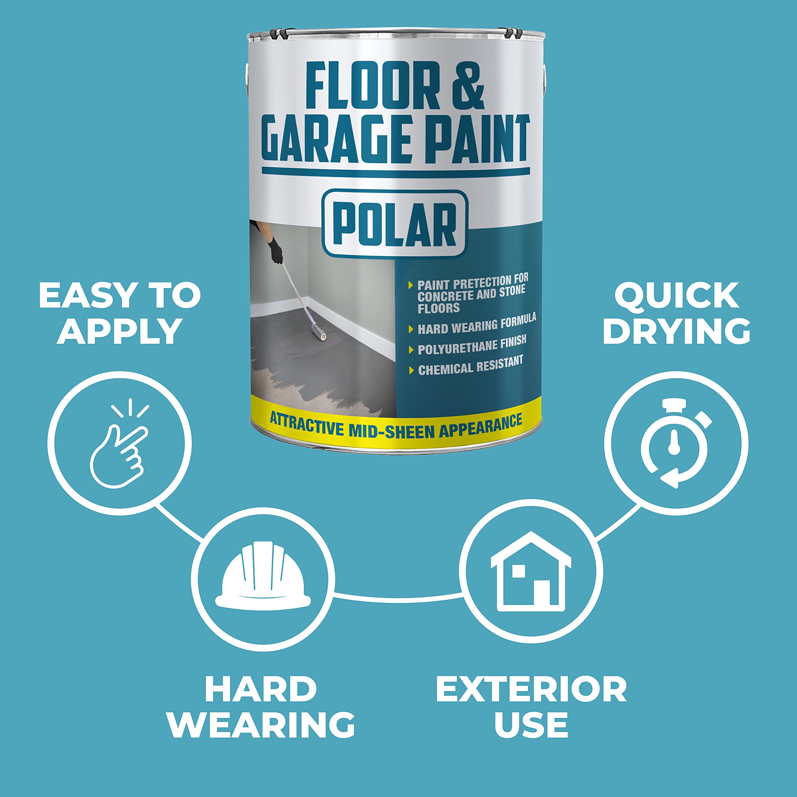 Buy Polar Heavy Duty Light Grey Floor & Garage Paint 5 Litre Ideal
